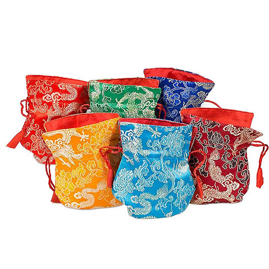Set 6 bolsas brocado para malas varios colores