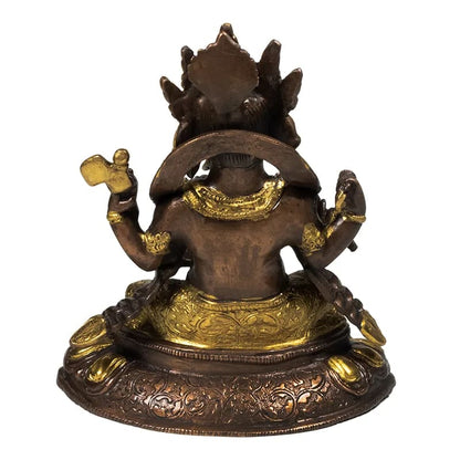 Ganesh auf Lotus Messing 2-farbig Messing thumb