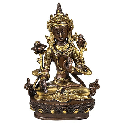 Weiße Tara Statue Messing/goldfarben thumb