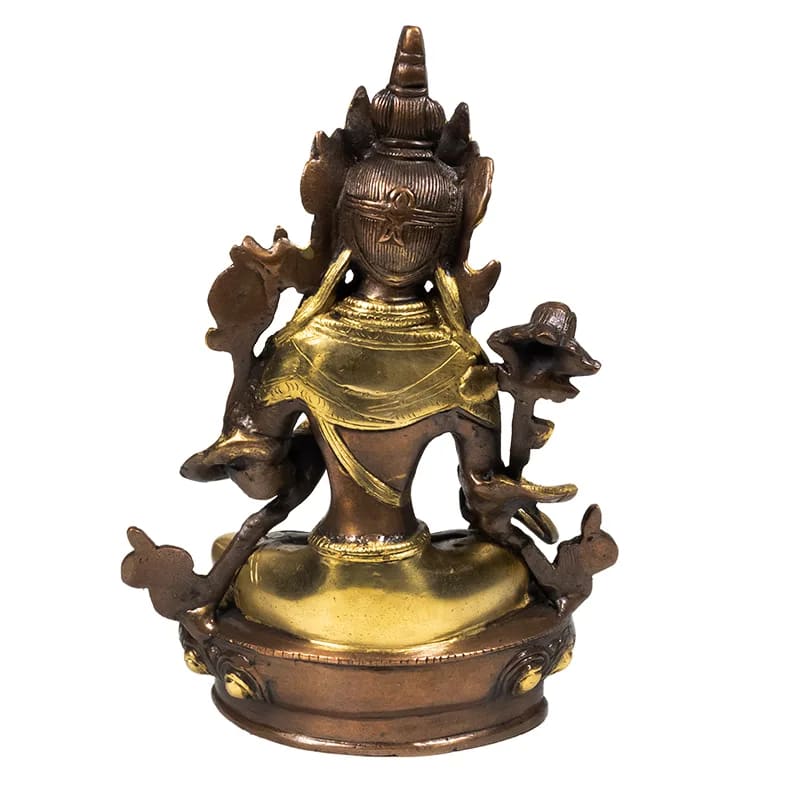 Weiße Tara Statue Messing/goldfarben