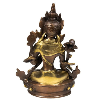 Weiße Tara Statue Messing/goldfarben Messing thumb