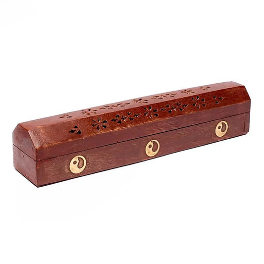 Incense (joss stick) burner & storage box Yin Yang