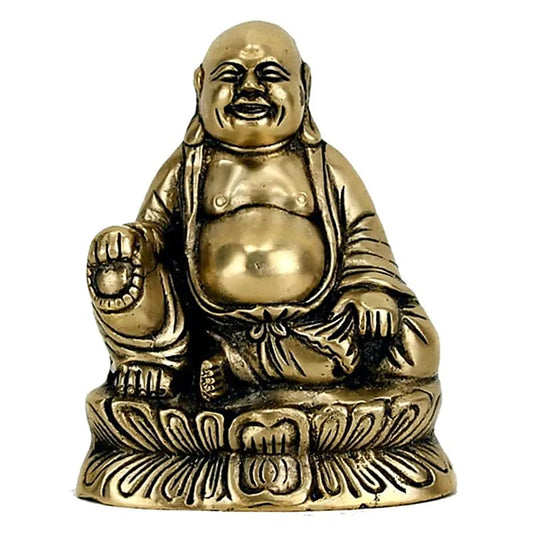 Buddha Maitreya ridente statua